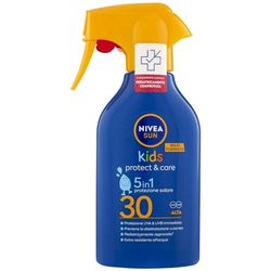NIVEA SUN Maxi Solar Spray Kids Protect & Care FP 30, 270 ml, solskyddsmedel för barn, vattentålig, solskyddsmedel för känslig hud i praktisk sprayflaska
