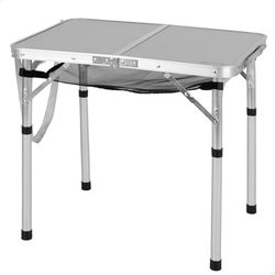 AKTIVE Vikbord, 60 x 45 x 56 cm, halkfria stopp, MDF-skiva, aluminiumram, stöder 30 kg, avtagbart nät, bärhandtag, säkerhetslås (63085)