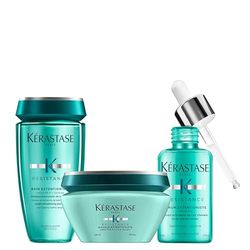 Kérastase, Résistance Extentioniste, Routine Rigenerante per Capelli Lunghi e Danneggiati, Con Creatina R & Ceramidi, Shampoo Bain Extensioniste+Maschera Masque Extensioniste+Siero Serum Extensioniste