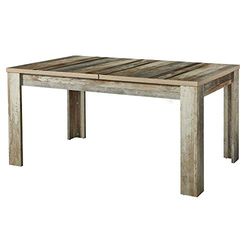 Stella Trading Bonanza - Mesa de sala de jantar vintage com aspeto de madeira flutuante, mesa de sala de jantar retro extensível para a sua sala de estar e sala de jantar, 160 - 240 x 76 x 90 cm