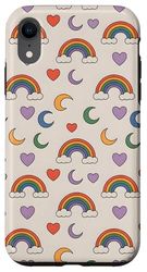 Simboli Cuore Luna Modello Arcobaleno Custodia per iPhone XR