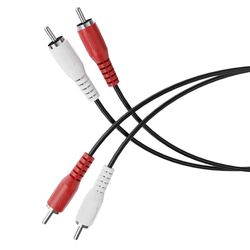HDSupply cable RCA, 2.50m cable de audio RCA, audio estéreo cable RCA, 2x enchufe RCA a 2x enchufe RCA, para subwoofer, barra de sonido, TV, amplificador, hi-fi, negro