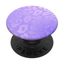 Phone Button Holder Pop Up Knob Light Purple Leopard Print PopSockets Grip and Stand for Phones and Tablets