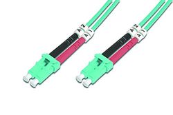 DIGITUS DK-2533-10/3 – Glasvezelkabel OM3 – 10 m – LC naar LC – Duplex Glasvezelkabel – 1/10/40/100 Gbit/s – MM Multimode Glasvezel LAN-Kabel – Vezeltype: 50/125 µ – Turquoise (Aqua)