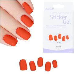 Glam'Up Paris - Sticker Gel Semi-Permanent - Vernis Gel Adhésif - Qualité Professionnelle - Longue Tenue jusqu’à 3 Semaines - Autocollants Facile à Utiliser - 16 pièces - Strip Nail - Orange