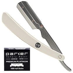Parker Safety Razor Parker SRW in acciaio inox & 100 mezze lame Parker