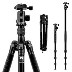 SIRUI Compact Traveler 7A Tripod 65.55 inches Lightweight Aluminum Travel Tripod Portable Monopod with 360° Panorama Ball Head and Arca Swiss Quick Release Plate Load Capacity Up to 8kgs