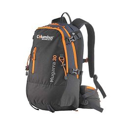 COLUMBUS Mochila Mugarra 30 mochila de caminhada ajustável, com fluxo de ar nas costas. Inclui capa para a chuva. Capacidade 30 L em cor preta com detalhes em laranja