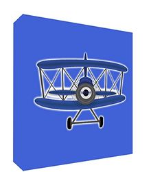 Feel Good Art kanvas på ram med Front Solid in Style D illustration modern flygplan sporttid blå 10,5 x 14,8 x 2 cm liten