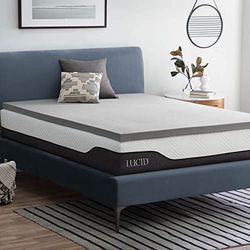 LUCID 7,5 cm bamboe houtskool traagschuim matrastopper - actieve kool - ademende matrastopper, Europese koning (160 x 200 cm)