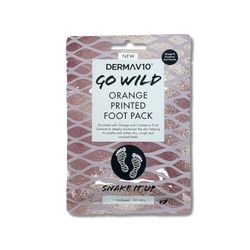 Healthpoint Derma V10 Go Wild Foot Mask, Vitamin E, Hyaluronic Acid, Orange, Cranberry Extract, Moisturises And Nourishes Feet, Softens Rough, Dry, Cracked Heels, Natural Ingredients, Vegan Friendly