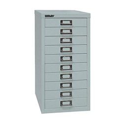 BISLEY MultiDrawer Série 29 DIN A4, 10 gavetas, metal, prata 355, 38 x 27,9 x 59 cm