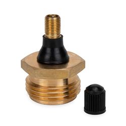 Camco 36153 - Spina di soffiaggio con valvola Schrader (ENG/FR), ottone/ottone antico, 5,50 x 3,63 x 1,24"
