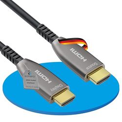 Sonero 50 m HDMI-kabel 2.0b, fiberhybrid, UHD 2160P, 4K60 Hz, 4:4, HDR, 18 Gbps, svart