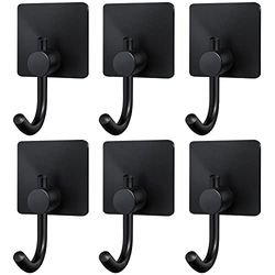 Lychico Ganchos autoadhesivos, 6 unidades, resistentes e impermeables, para colgar hasta 6 kg, ganchos adhesivos para puerta de pared para toallas, abrigos, sombreros, bolsos en baño, ducha, cocina,