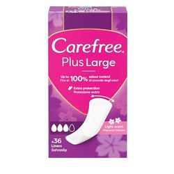 Carefree Panty Liners Plus Large, Delicate Fragrance, 36 Units