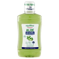 equilibra Igiene Dentale, Aloe Collutorio Multiattivo, Collutorio a Base di Aloe Vera dal Delicato Gusto Menta, Xilitolo e Mentolo per un Alito Fresco, Aiuta a Proteggere da Carie e Tartaro, 500 ml