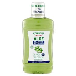 Equilibra Igiene Dentale, Aloe Collutorio Multiattivo, Collutorio a Base di Aloe Vera dal Delicato Gusto Menta, Xilitolo e Mentolo per un Alito Fresco, Aiuta a Proteggere da Carie e Tartaro, 500 ml