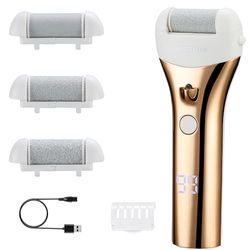 BarberBoss Rechargeable Callus Remover for Feet – Electric Foot File, Dead Skin Exfoliator for Feet, Rough Skin Remover, Pedicure Care Tool Set