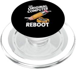 Divertido refrán original lápiz de computadora reinicio broma escolar PopSockets PopGrip para MagSafe