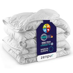 ZenPur Piumino Premium 140x200 cm, Prodotto in Europa, Piumino per tutte le 4 stagioni, Tessuto traspirante, Imbottitura in microfibra omogenea, Fresco d'estate e caldo d'inverno, Coperta abbinabile