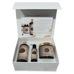 NOÏA HAIR - Prestige Hair Care Routine Set - GLOW Collection - Shampoo + Mask + Serum (Silk Protein, Hyaluronic Acid & Honey)