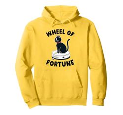 Wheel Of Fortune Cat On Robot Vacuum Cleaner Cat Pullover Hoodie