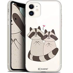 Caseink Coque pour Apple iPhone 11 (6.1) [Gel Motif HD Imprimé en France Collection Sweetie Design Racoon Love - Souple - Ultra Fin ]