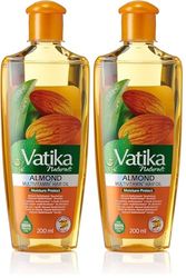 Vatika Naturals Multivitamin Enriched Almond Hair Oil 200ml with 100% Natural Oils For Root To Tip Nourishment (Pack of 2)