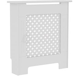 Vida Designs Oxford Cache-radiateur Moderne à Lattes Traditionnel, MDF Peint Blanc, Petit