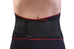 TSM 88 5149 Pro - Faja Lumbar Deportiva (con Botones y cinturón estabilizador, Talla XL), Color Negro