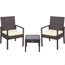 Aktive 61068 Mobili da Giardino Rattan 2 poltrone + 1 tavolino, Medio