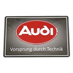 Audi A8-8982 Metal Sign with Audi Oval Logo 3D Embossing Sheet Steel Projection by Technik