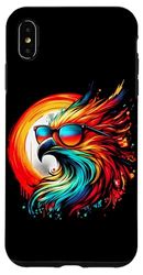 Custodia per iPhone XS Max Cool Tie Dye Phoenix Occhiali Da Sole Uccello Illustrazione Art