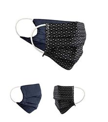 Community Masks 2-pack set unisex makeshift mask reversible mouth protection mask mouth and nose protection reversible mask with print cotton BCI washable, Black_Style65
