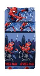 Spiderman, Set Lenzuolo Letto Singolo, Completo Letto Singolo Disney, Lenzuolo Sopra, Lenzuolo Con Angoli, Federa, Blu, Marvel, Disney, 100% Cotone, Prodotto Ufficiale