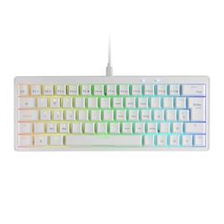 MARSGAMING MKMINIPRO, Tastiera Meccanica Ultra-Compatta 60%, Switch Meccanici Hot-Swappable, RGB Chroma, Tastiera Gaming Antighosting, Multipiattaforma, Interruttore Marrone, Spagnolo, Bianco