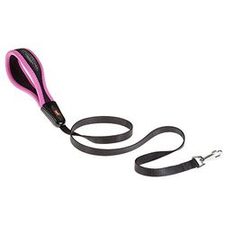 Ferplast Correa Perro ERGOFLUO, para Perros medianos, Asa ergonómica Acolchada, Nylon. Tamaño 120 cm, Rosa