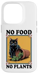 No Food No Plant Cat Lover Plant Kitten Funny Cat Coque pour iPhone 14 Pro