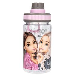 Depesche 13413 TOPModel My BFF - Transparante drinkfles in roze-grijs, met modelopdruk, drinkdop en handvat, inhoud ca. 500 ml