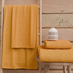 PETTI Artigiani Italiani - Asciugamani Bagno in 100% Spugna di Cotone, Set Asciugamani 1+1, 2 Pezzi 1 Asciugamano Viso e 1 Asciugamano Mani, Asciugamani Arancione