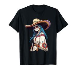 México Skull Streetwear Dia De Muertos Design Camiseta