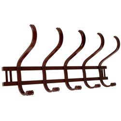 PERCHERO PARED MADERA 5 BRAZOSCOLOR NOGAL_72X21X30CM,MADERA:ABEDUL/┴LAM