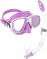 Cressi Marea Vip - Ensemble Combiné Masque Marea + Tuba Mexico pour la Plongée et Snorkelling, Lilas/Blanc, Taille Unique, Unisexe Adulte