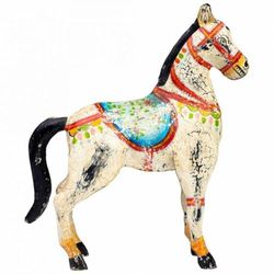 Alexandra House Living Figurka dekoracyjna drewniana rączka konia 9 x 34 x 31 cm