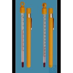 Amarell® Termómetro de bolsillo, tipo simple, en funda de plástico amarillo, forma de varilla, -10 + 110:1 °C