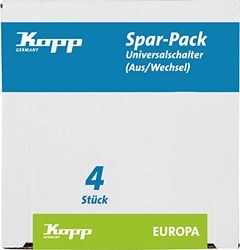 Kopp Europa 617601056 - Interruttori professionali universali a 2 vie (confezione da 4)