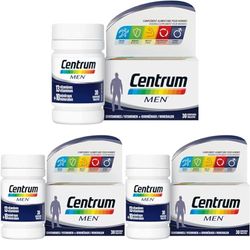 Centrum Men Multi Vitamines et Minéraux, 13 Vitamines et 10 Minéraux, Complément Alimentaire, Pour Homme, 30 comprimés (Lot de 3)