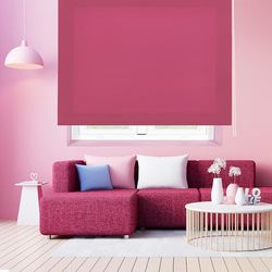 Blindecor Ara | Estore de rolo translúcido liso, fúcsia, 120 x 250 cm (largura por altura), tamanho do tecido 117 x 245 cm, estantes para janelas