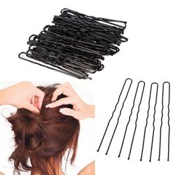 U-vormige haarspelden Bobby Pins-50 stuks metaalblond Bobby Hair Styling Pins, haaraccessoires kapsalon (zwart), 6 cm